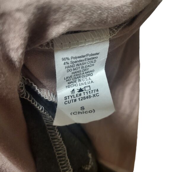 Flamingo striped hi-low cardigan long sleeves pink, white, tan, brown, size s - Picture 4 of 4